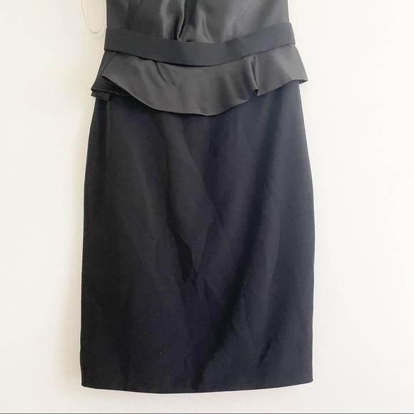 Marchesa Notte Silk Black Ruffle One Shoulder Dress size 4 - Picture 5 of 12